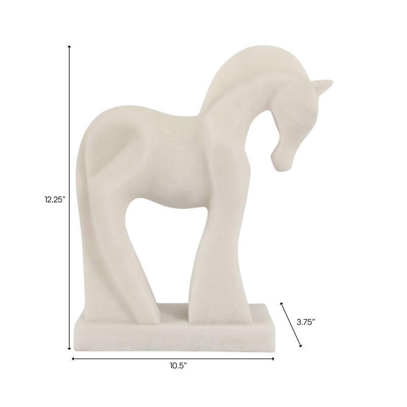 Resin Decorative Object Contemporary Horse Statue - 12" White - 12.25"