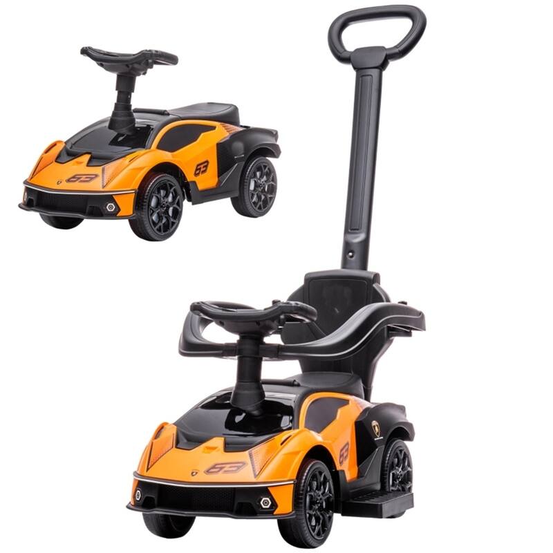 Baby Under-Seat Storage Ride-On Sliding Car with Detachable Push Handle and Steering Wheel - 34" L x 15.75" W x 35.25" H