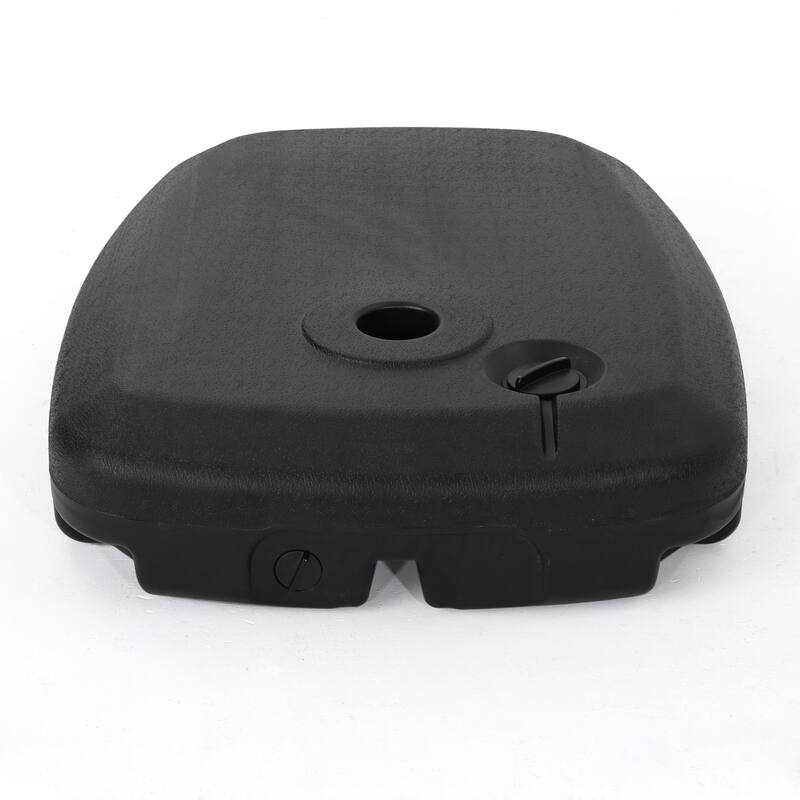 Roomfitters Siesta Outdoor Plastic Umbrella Base with Dual Counterweight Fillable Design, Dark Grey