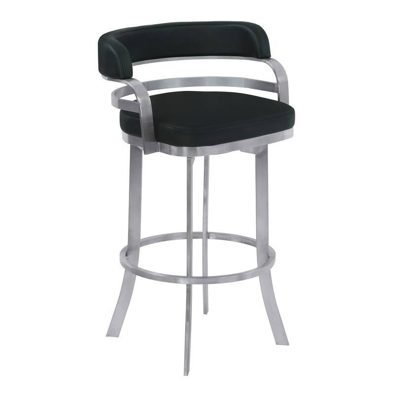 Prinz Swivel Bar or Counter Stool in Faux Leather and Metal