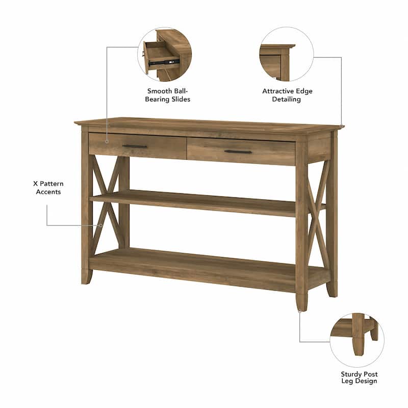 Console Table with Drawers and Shelves