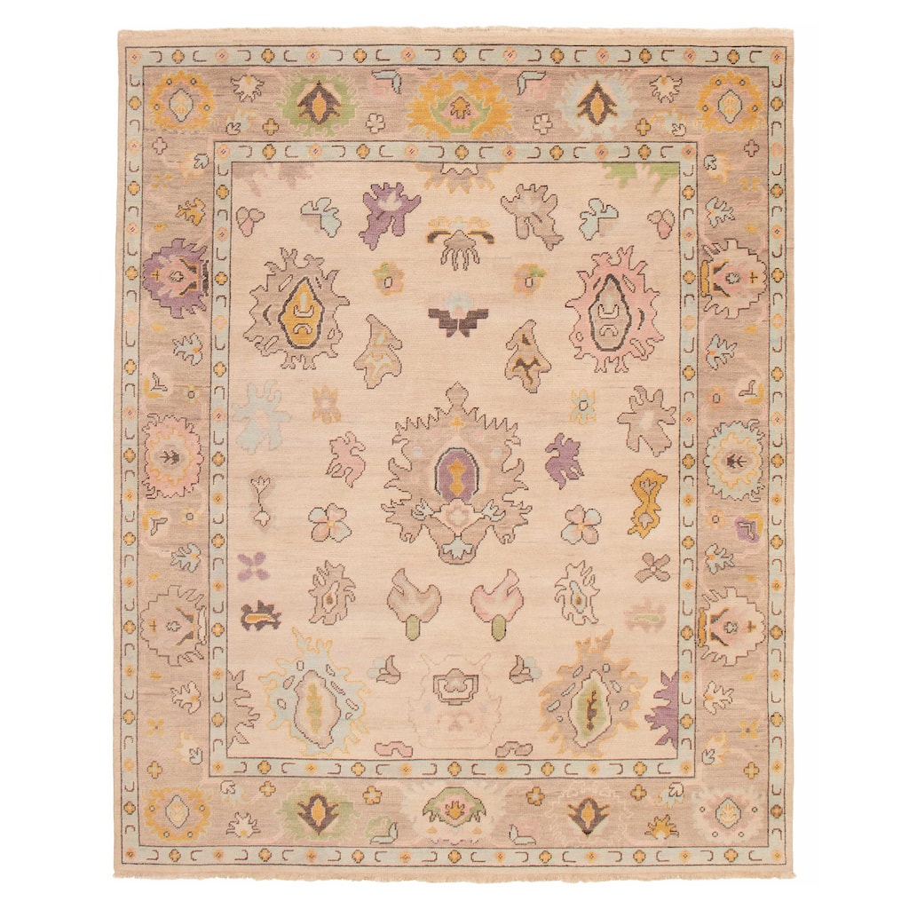 ECARPETGALLERY Hand-knotted Modern Oushak Beige, Tan Wool Rug - 7'11 x 9'10