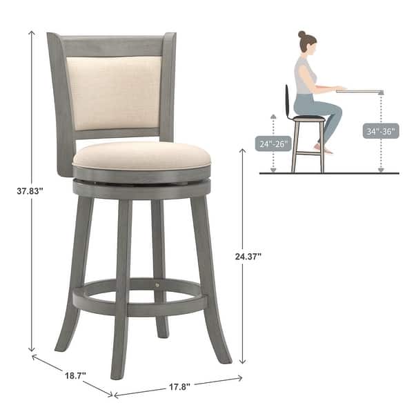 Verona Panel Back Swivel Counter Height Stool by iNSPIRE Q Classic