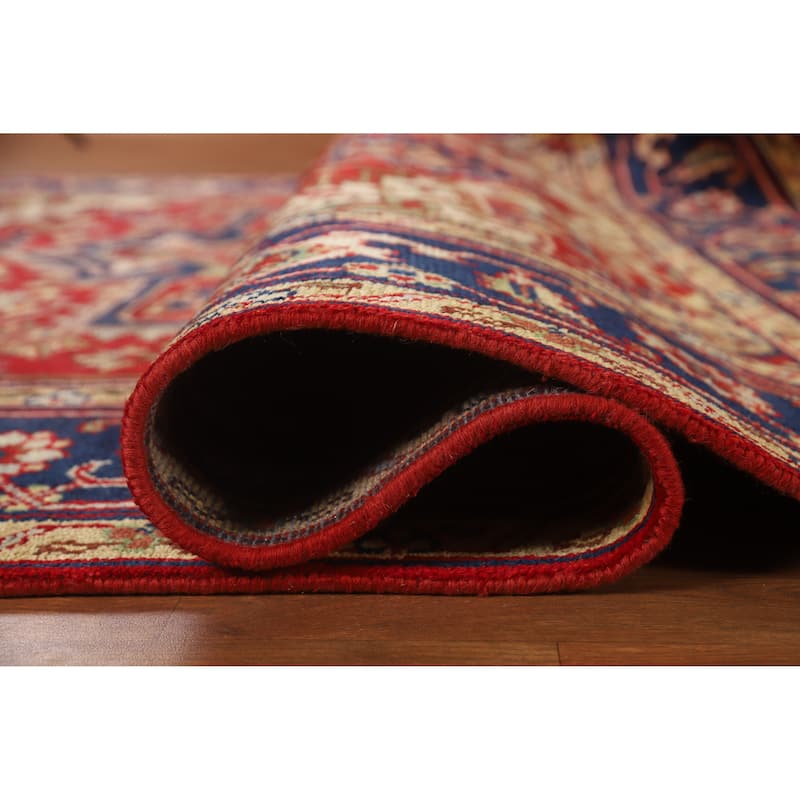 Hand Knotted Oriental 100% Wool Carpet Traditional Medallion Red Heriz (serapi) Area Rug - 9' 11'' X 7' 11''