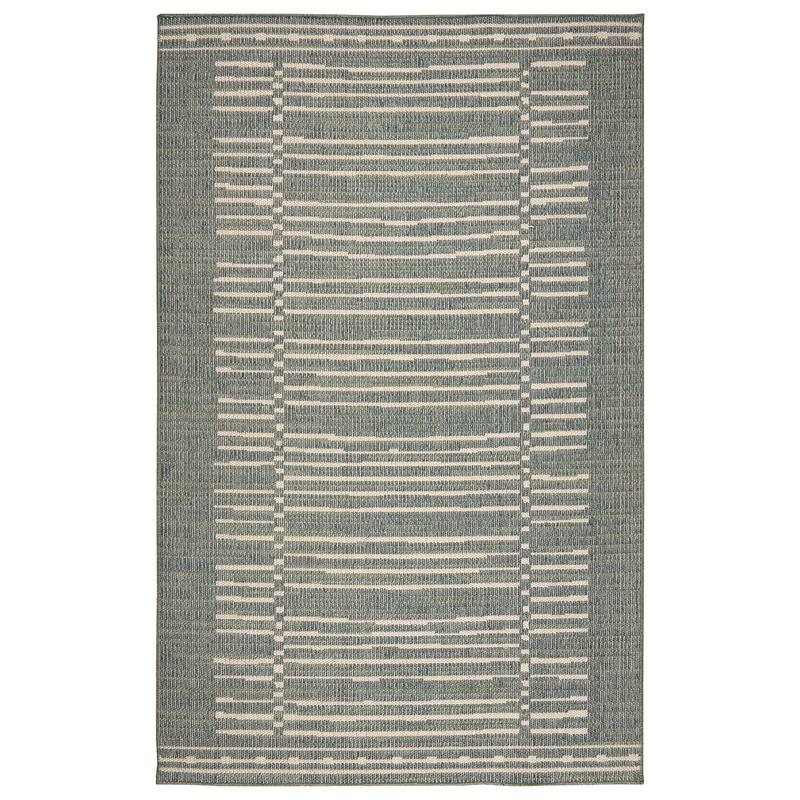 Terra by Obeetee Canyon Lines Dark Green Rug - 5'3" x 7'3" - Green/Teal - 5'3" x 7'3"