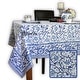 preview thumbnail 3 of 21, Block Print Cotton Flowering Vine Tablecloth Collection