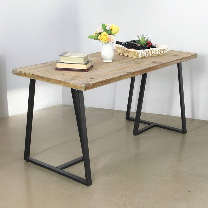 Rectangular Banquet Table - 59.75" - Brown and Black