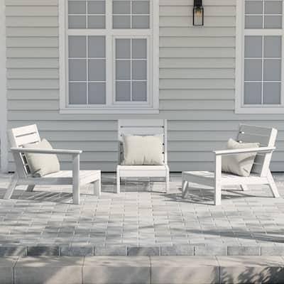 Birchwood All Weather HDPE Outdoor Patio Deep Seating Sofa (3-Piece)