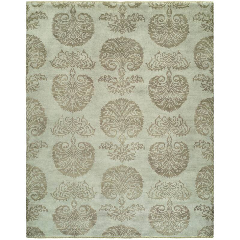 Verona Pale Earth Hand-knotted Area Rug - 9' x 12' - Pale Earth