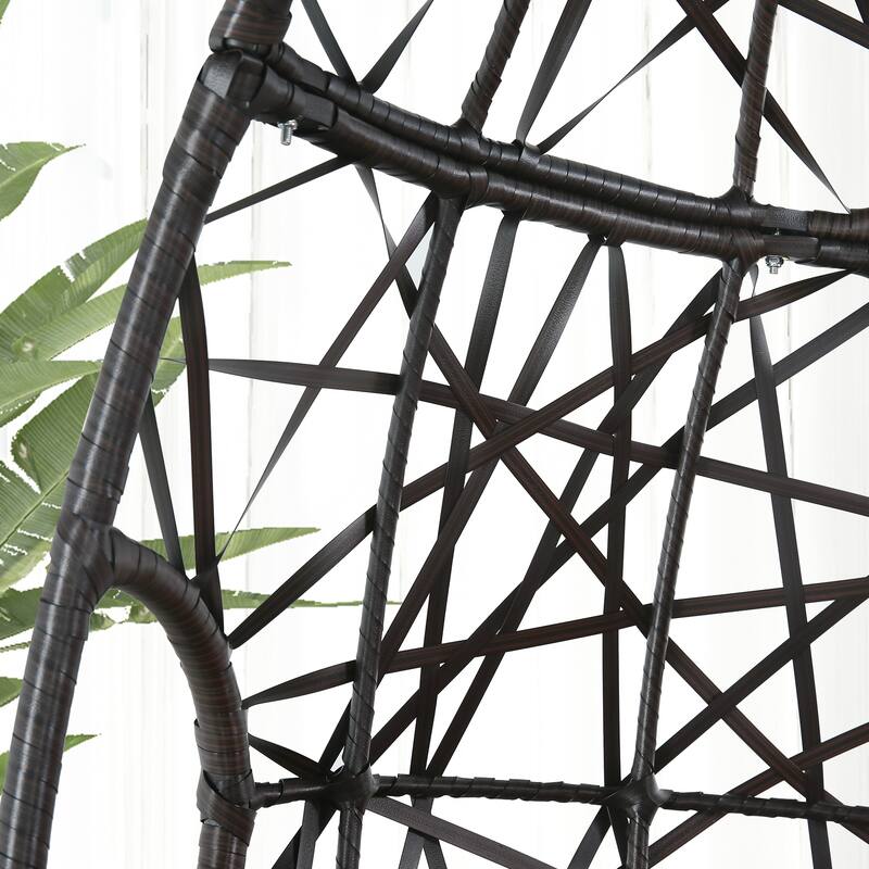 Swing Egg Chair with Stand and Cushion for Indoor Outdoor Use