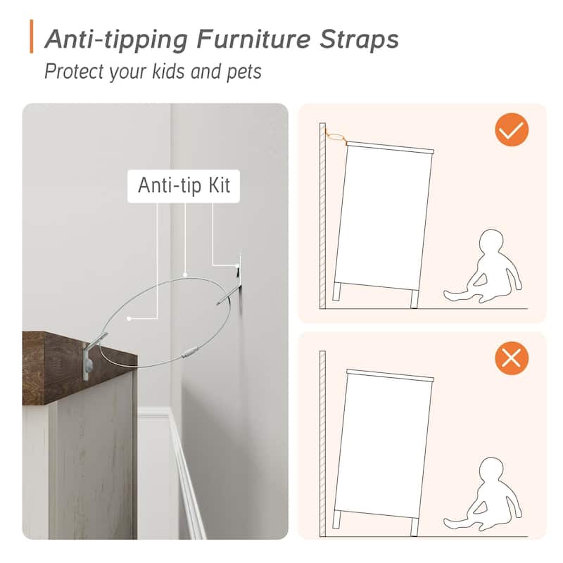 WAMPAT Large Sideboard Buffet Cabinet with Storage, 59"