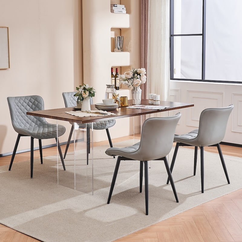Dining Chairs Set of 2 Modern Leather Upholstered Dining Room Chair