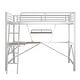 preview thumbnail 20 of 20, Full Size Loft Bed with Desk and Shelf, Sturdy Metal & MDF Frame
