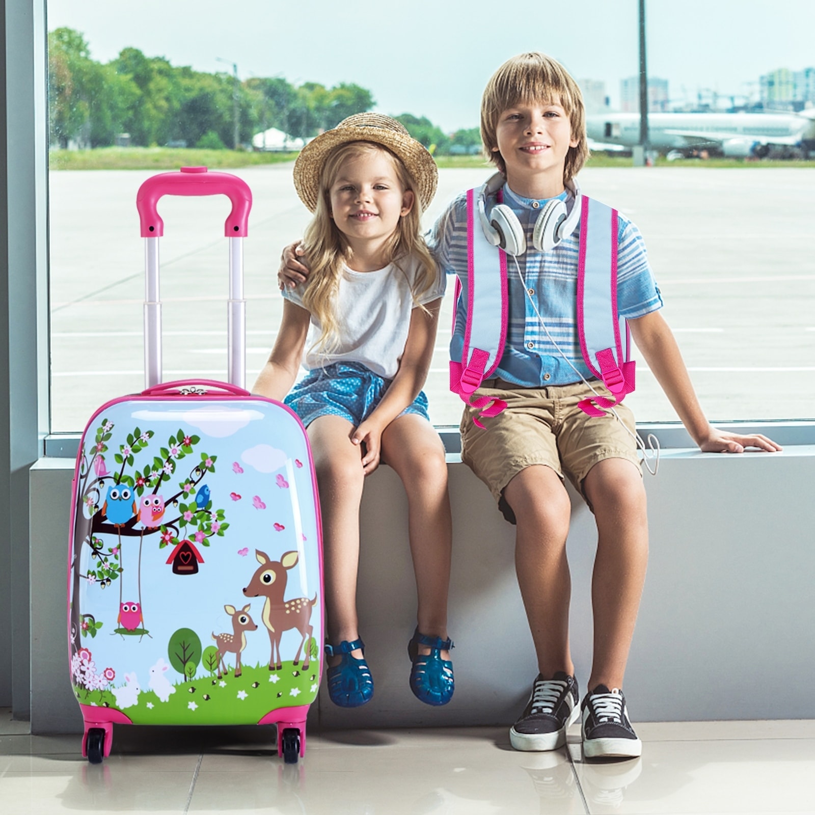 2 piece kids luggage travel set clearance