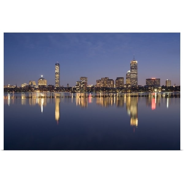 "Skyline sunset from MIT, Boston, MA" Poster Print