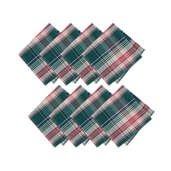 slide 2 of 3, Holiday Fireside Plaid Napkins, Set of 8 - 17x17 Set of 8