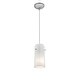 preview thumbnail 1 of 0, Access Lighting Glass`n Glass Cylinder - E26 LED Cord Pendant - Brushed Steel Finish - Clear and Opal Glass Shade Brushed Steel