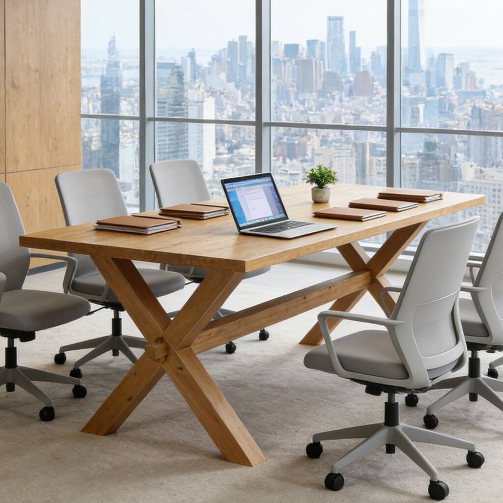 5.24 ft Solid Wood Conference Table for 4-6 People