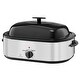 preview thumbnail 11 of 9, Black-Silver 20QT Electric Roaster Oven with Self-Basting Lid 1450W - 23.31 x 15.67 x 12.01 inch
