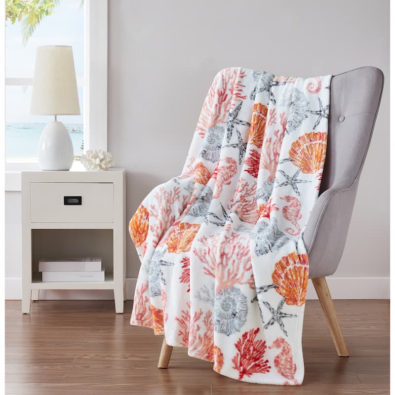 Coastal Flannel Plush Throws 50" x 70"