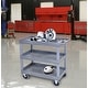preview thumbnail 4 of 3, Luxor HD High Capacity 3 Tub Shelves Grey Cart
