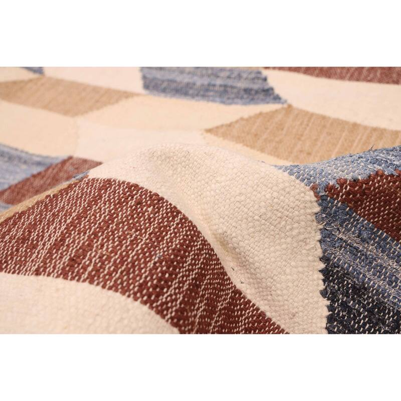 ECARPETGALLERY Flat-Weave Palas Denizli Ivory Kilim - 5'2 x 8'0