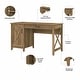 preview thumbnail 52 of 68, Key West 54W Computer Desk with Cabinet and Bookcase by Bush Furniture