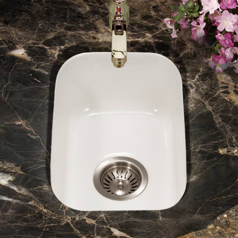 Houzer PTB-1318-C Platus 12-3/16" Undermount Single Basin Fireclay Bar