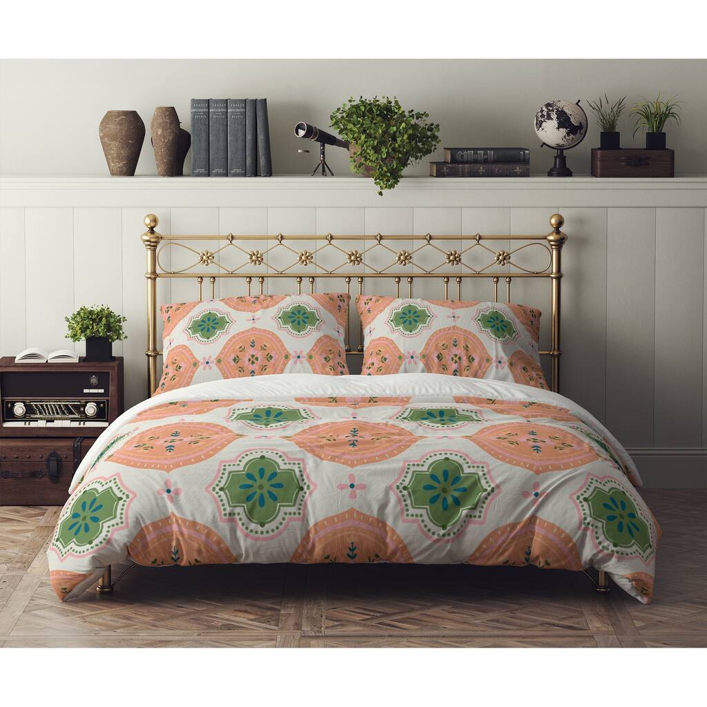 BOHEMIAN TILE PEACH Comforter Set by Kavka Designs