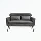 preview thumbnail 2 of 48, Loveseat With 2 Throw Pillows,Black Metal Legs