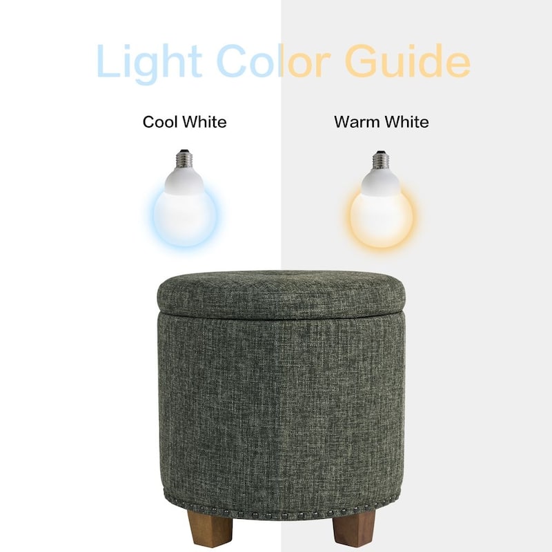 HomePop Storage Ottoman with Nailheads