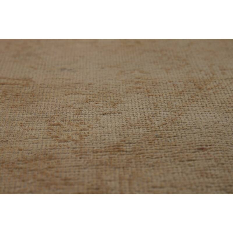 Pink & Gold Beige Tabriz Persian Vintage Rug Handmade Wool Carpet - 10'0" x 13'0"