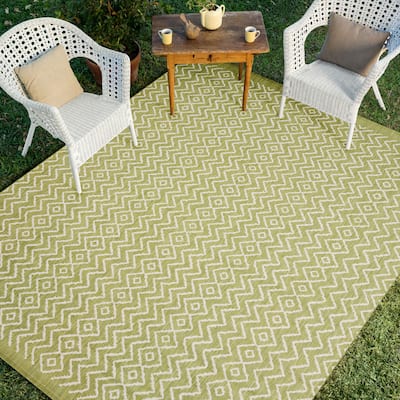 Alexander Home Cleo Indoor/ Outdoor Chevron Tribal Area Rug