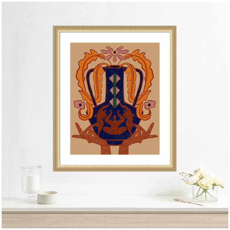 Kate and Laurel Vessel Collection Blossom by Arty Guava Framed Wall Art Print