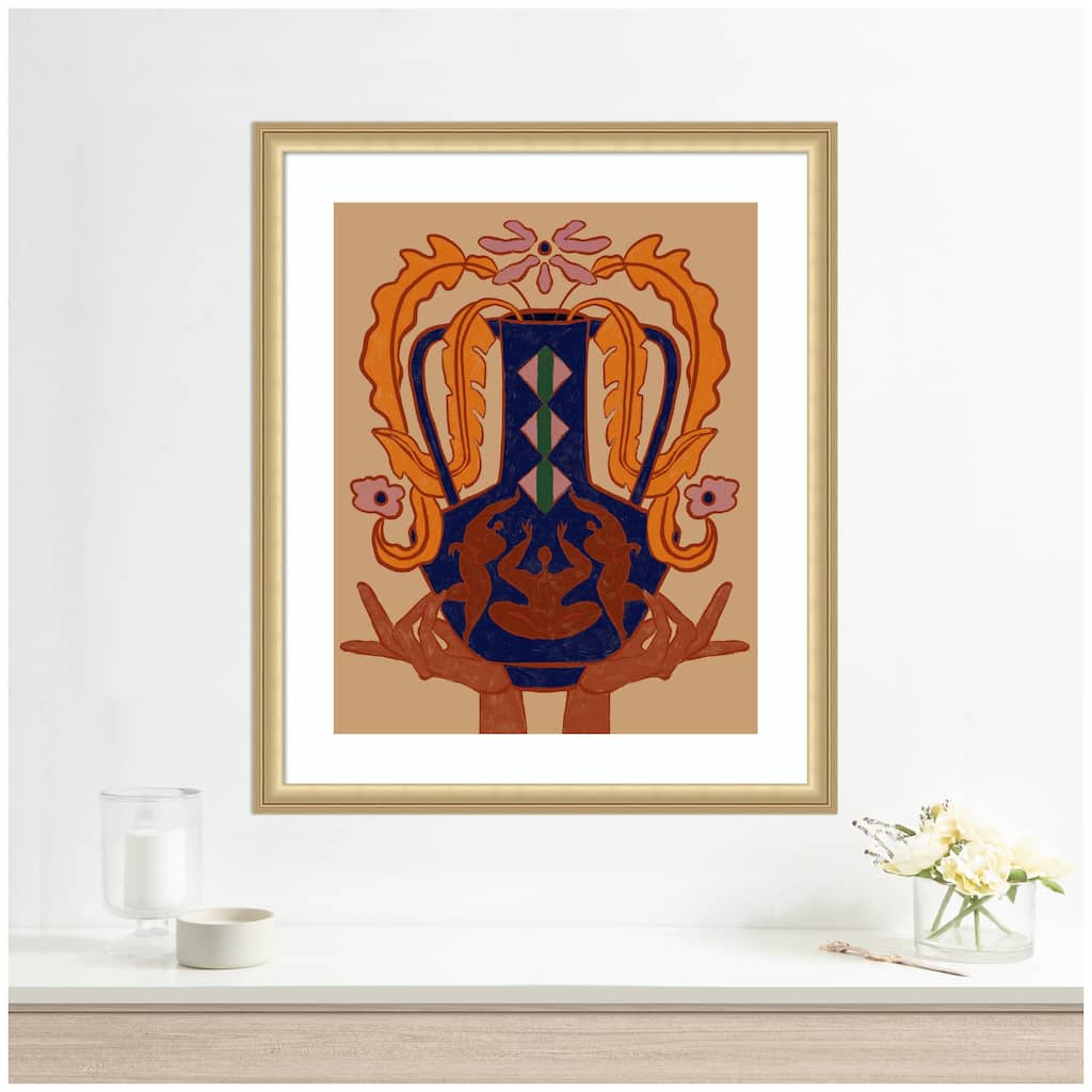 Kate and Laurel Vessel Collection Blossom by Arty Guava Framed Wall Art Print