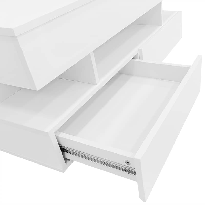 Lift-Top Coffee Table with 2 Drawers, Modern Coffee Table with Adequate Hidden Compartment