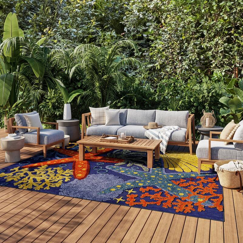 Nourison Aloha Coastal Starfish Indoor/Outdoor Area Rug