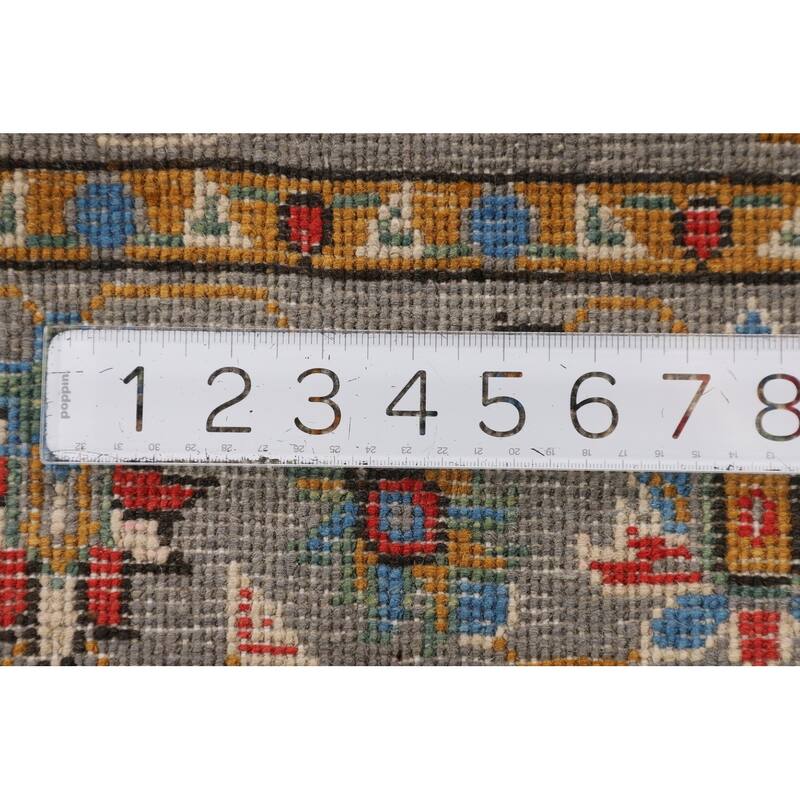 All-Over Gray Oushak Oriental Accent Rug Handmade Wool Carpet - 3'4" x 5'2"