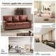 preview thumbnail 23 of 70, Rita Transitional Living Room 3-Seat Genuine Leather Nailhead Sofa with Solid Wood Legs and Removable Cushions