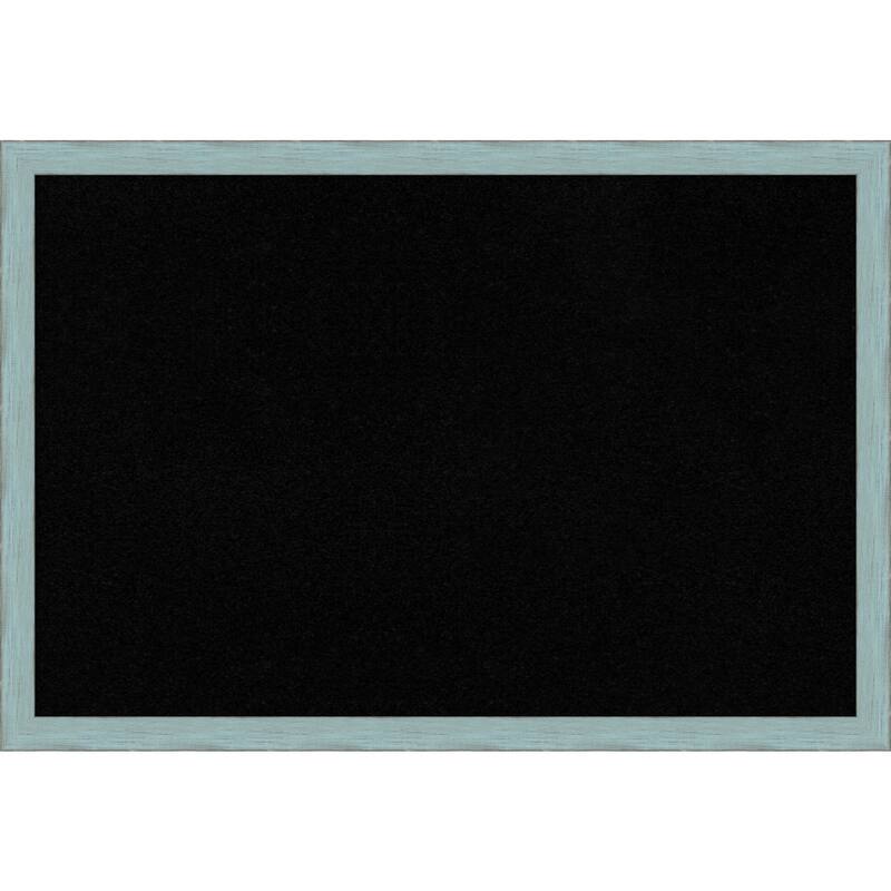 Sky Blue Rustic Wood Framed Black Corkboard Bulletin Board
