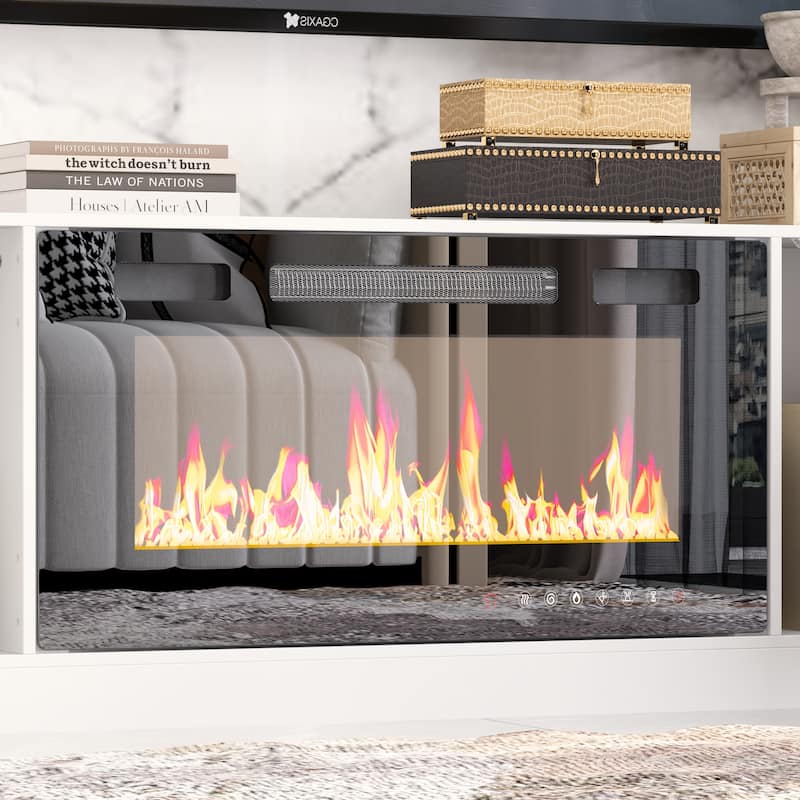 Media Console w/Fireplace Niche Contemporary Living Room Furniture