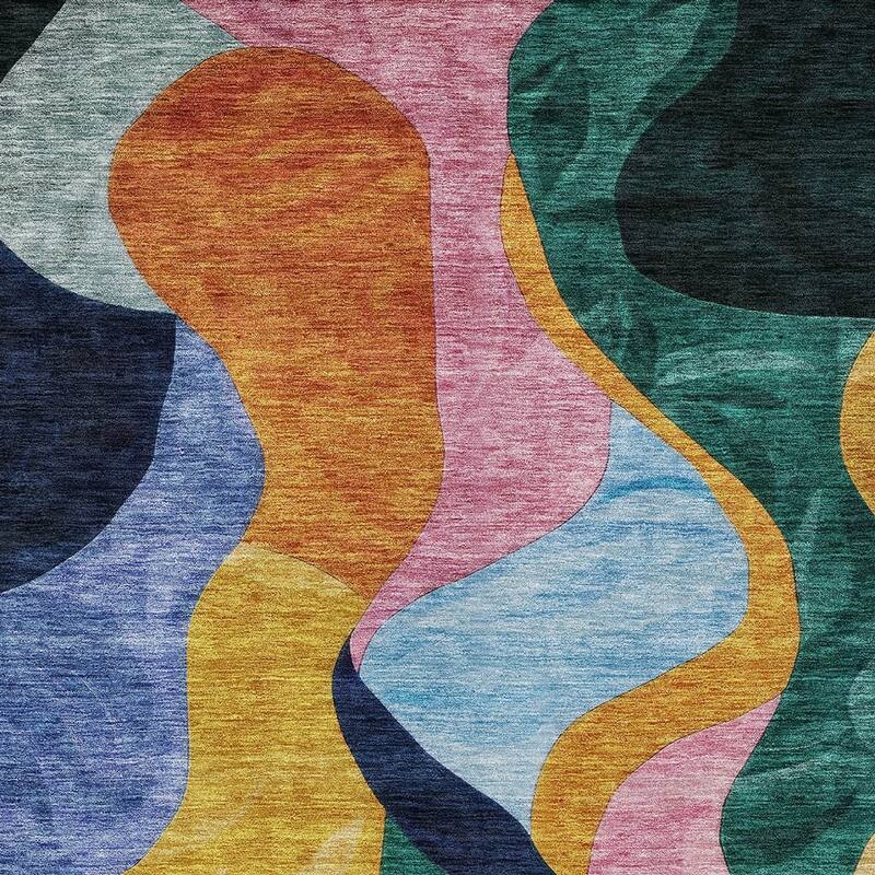 HomeRoots Abstract Transitional Rectangle Outdoor Rug