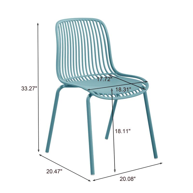 Christopher Knight Home - Eldred Outdoor Weather-Resistant Plastic Dining Chair with Metal Frame