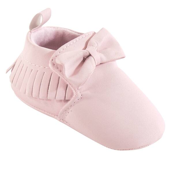 slide 1 of 1, Hudson Baby Infant Girl Moccasin Shoes, Soft Pink 0-6 Months - Soft Pink