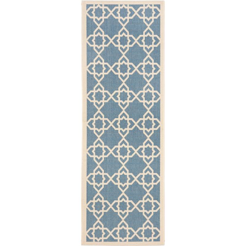 SAFAVIEH Courtyard Hanifa Trellis Indoor/ Outdoor Waterproof Patio Backyard Rug
