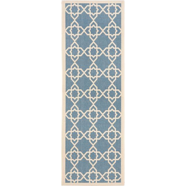 SAFAVIEH Courtyard Lawanda Trellis Indoor/ Outdoor Waterproof Patio Backyard Rug