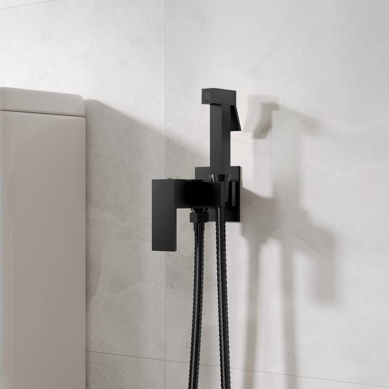 GRANDJOY Bathroom Handheld Bidet Attachment for Personal Hygiene, Pet Washing, and Cloth Diaper Rinsing - Matte Black