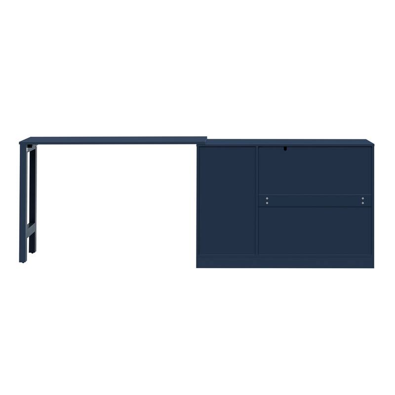 Wooden Sideboard with Extendable Table, Multifunctional Storage Cabinet with 2 Doors and 3 Drawers for Living Room