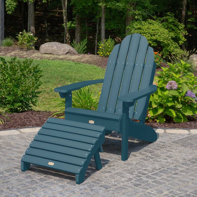 HIGHWOOOD Essential Adirondack Chair with Folding Ottoman