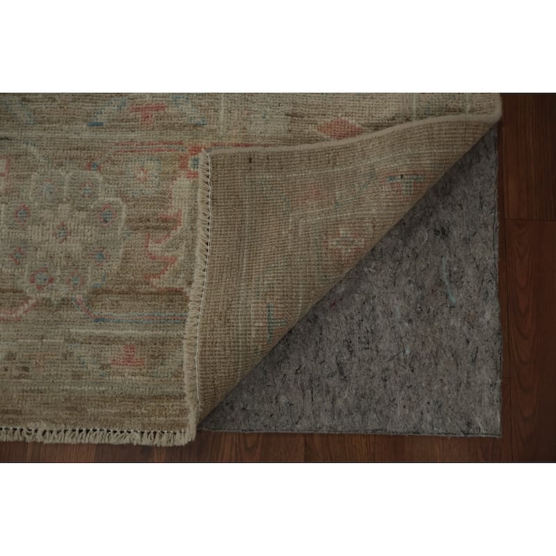 Hand Knotted Oriental 100% Wool Carpet Transitional All-Over Brown Oushak Area Rug - 12' 0'' X 9' 0''
